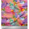 thumbnail image 1 of Soimoi Cotton Duck Fabric Coral & Jellyfish Ocean Print Fabric by The Yard 42 Inch Wide, 1 of 1