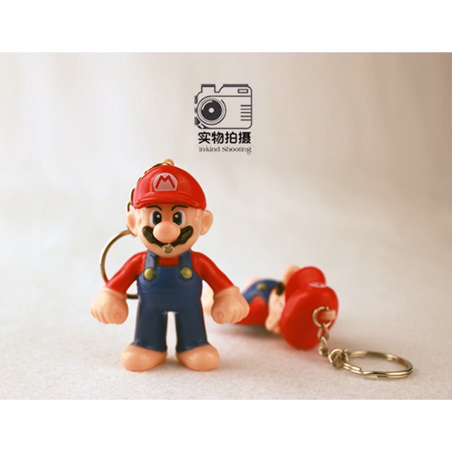 Llavero luminoso con sonido y luz de Super Mario, bonito juego de anime, figura decorativa, adorno para mochila escolar, colgante para llave de coche, regalos de Navidad para niños
