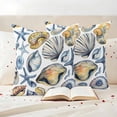 thumbnail image 3 of Coastal Seashells Outdoor Waterproof Pillow Covers, Ocean Beach Nautical Starfish Conch Decorative Square Throw Pillowcase Sofa Cushion Sham for Patio/Couch/Chair, 16"x16" 2 Pack, 3 of 8