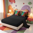 thumbnail image 3 of Erosebridal Geometric Line 7 Pieces Full Size Bedding Sets,Minimalist Stripes Full Size Bed in a Bag,Black Reversible, 3 of 7