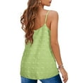 thumbnail image 4 of Chalecos para Mujer Cuello Redondo Punto Suizo Camiseta Sin Mangas De Verano Camiseta Sin Mangas Ajustable Verde S, 4 of 6