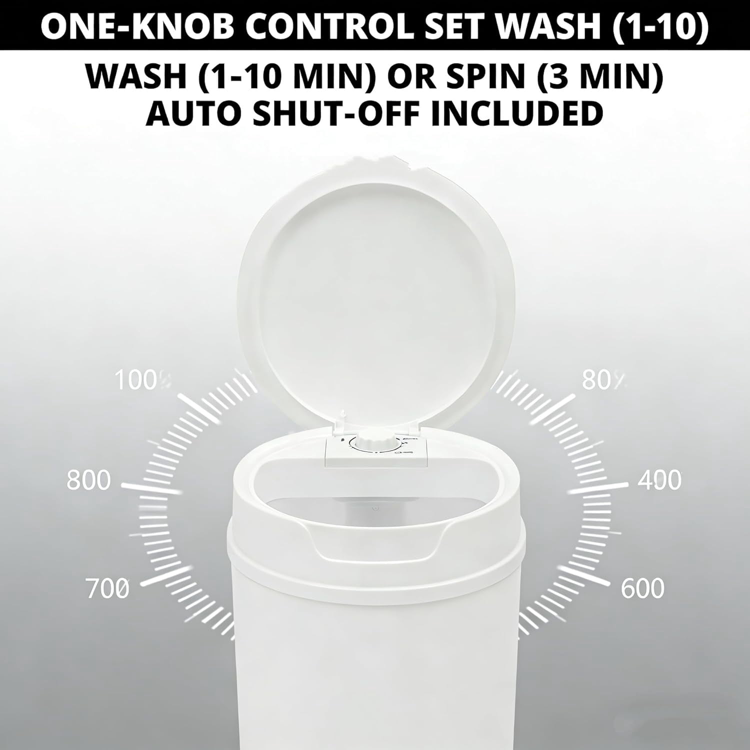 Portable Washing Machine – 4.5L Mini Washer with Spinner, 260W Compact Laundry Washer, Semi-Automatic Single Tub Washer for Camping, RV, Portable Washer for Small Loads, IPX4 Waterproof (White)