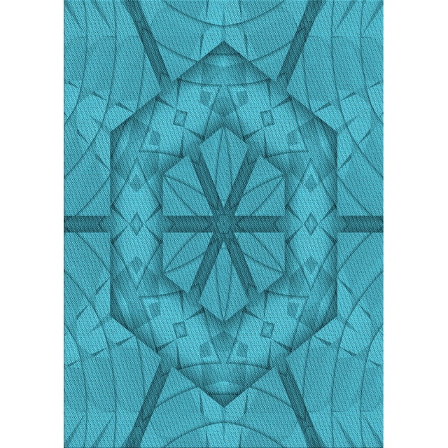 Ahgly Company Tapis d'Intérieur Rectangulaire Transitionnel Lavable à la Machine, Bleu Turquoise Vif, 2 Pieds x 3 Pieds