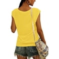 thumbnail image 3 of Women Cap Sleeve Blouses Rose Graphic Tees T-Shirt Casual V Neck Tank Tops Loose Fit Summer Basic Shirts, 3 of 3