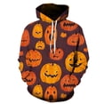 thumbnail image 1 of Sudadera con capucha de cabeza de calabaza para hombre, suéter de invierno para interiores y exteriores, con estampado Digital 3D de moda, talla grande, para Halloween, 1 of 4