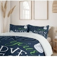 thumbnail image 6 of Ambesonne Adventure Duvet Cover Set, Forest Sneakers Youth, Calking, Dark Blue Black Green, 6 of 6