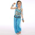 thumbnail image 7 of Mercatoo Girls Belly Dance Outfit Dancer 𝐂𝐨𝐬𝐭𝐮𝐦𝐞 Handmade Chiffon Top and Pants Halloween Carnival Performance Wear Sets, 7 of 7