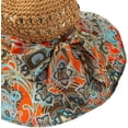 thumbnail image 5 of CoCopeaunts Sun Beach Straw Hat for Women Breathable Flower Scarve Lined Stylish Bow Roll up Foldable UV Protection Fishermen Hat Travel, 5 of 8