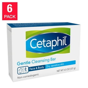 Cetaphil Gentle Cleansing Moisturizes Bar 6 pack 4.5 oz Each