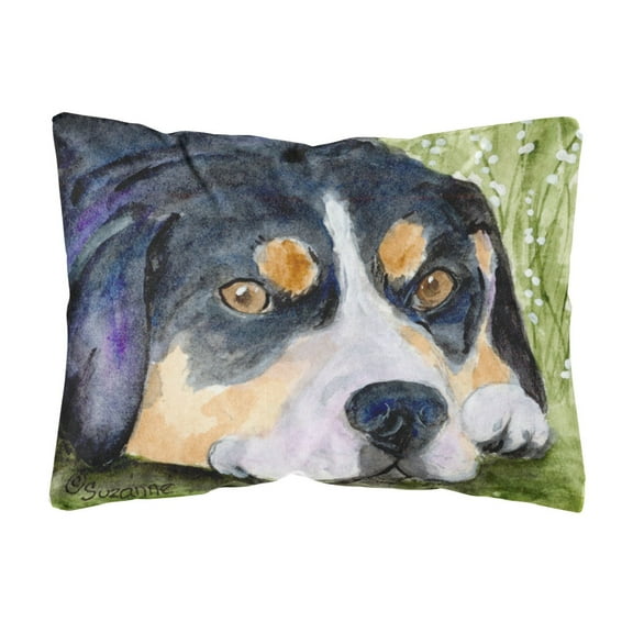Caroline's Treasures SS8596PW1216 Entlebucher Mountain Dog Decorative   Canvas Fabric Pillow, 12H x16W, multicolor