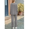 thumbnail image 3 of PRETTYGARDEN Women's Two Piece Lounge Sets Matching Long Sleeve Shirts Wide Leg Pants Tracksuits Travel Outfits Fall Clothes, 3 of 10