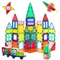 thumbnail image 1 of 108pcs Magnet Tiles Magna Award Winning Building Magnetic Toy with Bin, 1 of 6