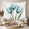thumbnail image 2 of Turquoise Aqua Tulips Tapestry for Bedroom Wall Hanging Tapestry, Pastoral Flower Floral Spring Ceiling Backdrop Tapestries Poster Blanket Wall Decor for Teens Room Living Room Dorm 59" x 90", 2 of 8