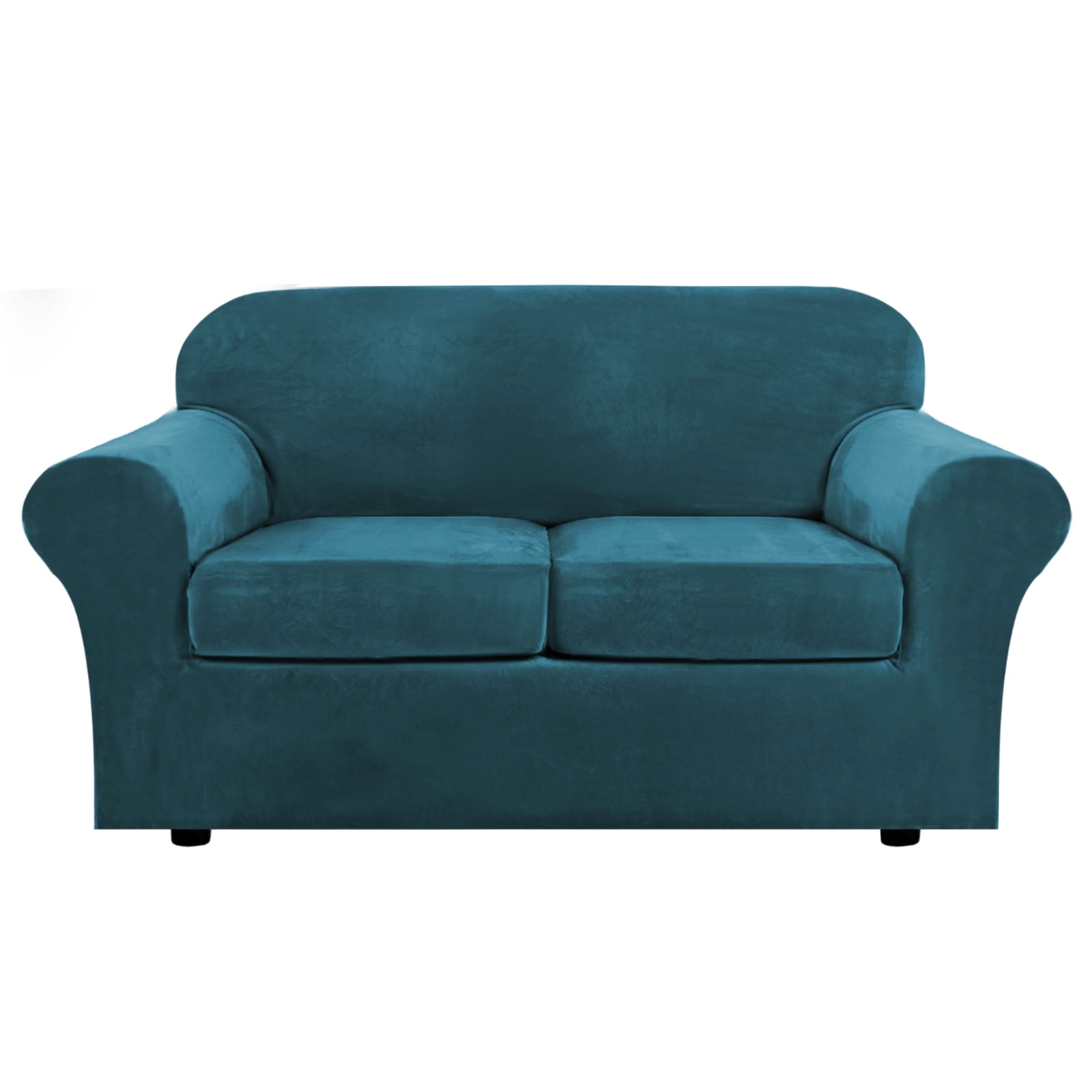 SHANNA Stretch Velvet Plush Couch Armchair Slipcover, Blue
