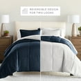 thumbnail image 6 of All Season Reversible Comforter Set Breathable Cool in Navy & Light Gray Cal King/King Size Bedding by Comfort Canopy, 6 of 19