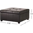 thumbnail image 2 of Storage Ottoman, Upholstered Fabric Ottoman with Storage, Storage Bench with Safety Hinge, for Entryway Living Room  Bedroom, Espresso, 2 of 9