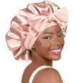 thumbnail image 1 of Satin Bonnet Silkes Bonnet För Sömn Dubbelskiktad Satin Fodrad Hår Bonnet Med Slips Bonnets För Kvinnor Naturligt Lockigt Hår, 1 of 4