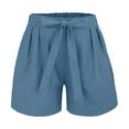 thumbnail image 5 of REALiKUN Women Summer Casual Shorts Bowknot Tie Waist Beach Vacation Shorts with Pockets, 5 of 7