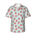 thumbnail image 2 of Picia Hand Drawn Strawberry Gentle Cotton Regular Fit Short Sleeve Casual Hawaiian Shirt for Men-X-Large, 2 of 9