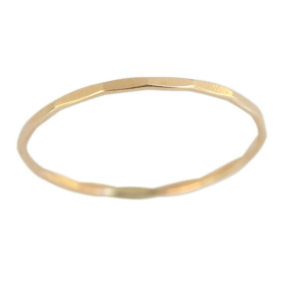 14k Gold Filled 1mm Thin Faceted Plain Band Midi Toe Ring Size 2