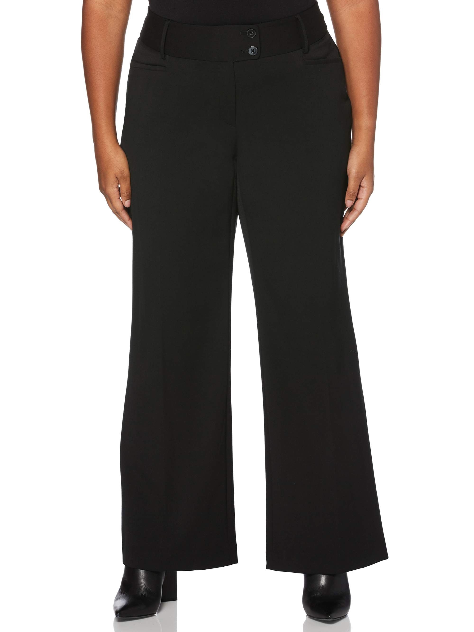 Rafaella - Women's Plus Size Curvy Fit Bootcut Gabardine Pant - Walmart.com - Walmart.com