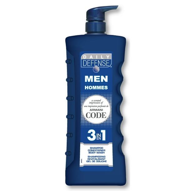 Daily Defense Men's 3in1 Body Wash, Armani, 15 fl oz