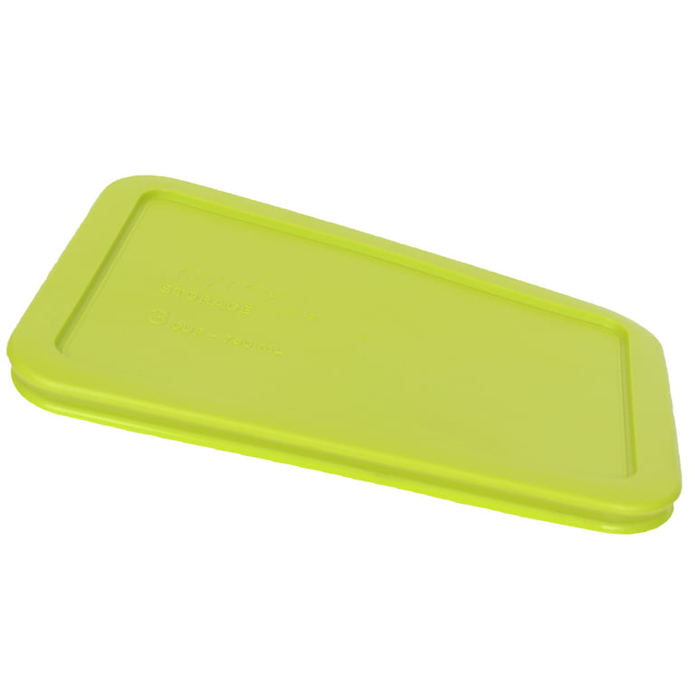 Pyrex Rectangular 3 Cup (750ml) Plastic Storage Cover (2, Green)