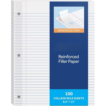 zrova 200 Sheets/Pack Loose Leaf Filler Paper, 8 x 10.5 Inch Ruled 3 ...