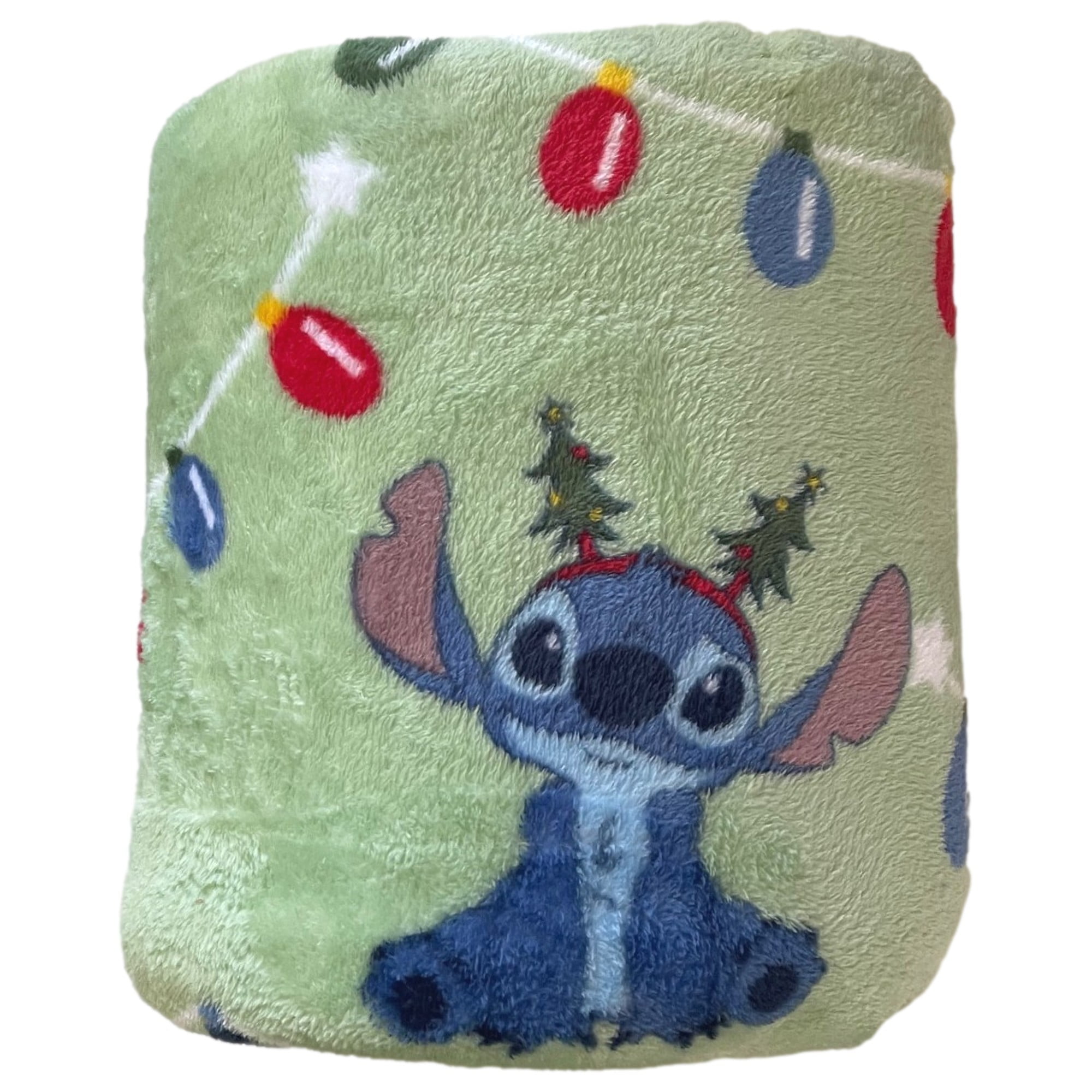 Big One Oversized Plush Disney Stitch Christmas Throw Blanket, Green 5'x6'