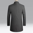 thumbnail image 5 of Admvng Winter Jacket Men Long Trench Coats Casual Solid Button Pocket Thicken Woolen Windbreaker Coat, Size M-2XL, 5 of 5