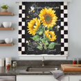 thumbnail image 5 of Sunflower Black Sheer Curtains 72 Inches Long, Vintage Farm Bee Black White Plaid Light Filering Curtains, Breathable Simi Curtain Privacy Drapes for Living Room Bedroom Lightweight Window Treatment, 5 of 9