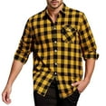 thumbnail image 3 of Kalauyu Mens Button Up Shirts Long Sleeve Casual Button Down Vintage Soft Plaid with Pocket, 3 of 7