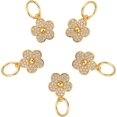 thumbnail image 1 of 5 colgantes de circonita cúbica transparente con forma de flor, chapados en oro de larga duración, para hacer joyas, collares y pulseras., 1 of 9