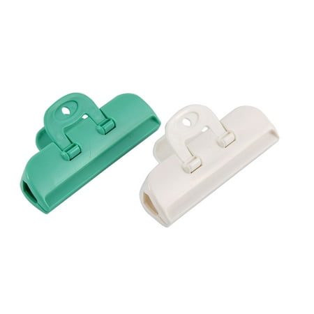 Plastic Food Storage Grocery Bag Sealing Airtight Clips Clamps White Green