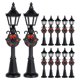 thumbnail image 1 of 12 farolas en miniatura, escala 1:12, accesorios para casas de muñecas, minifaroles, luces de camino negras para escenas de pueblo, decoración navideña., 1 of 8