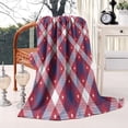 thumbnail image 2 of Red and Blue Star Argyle Pattern Blanket,Comfortable Soft Flannel Throw Blanket,All Season,Warm Lightweight Blankets for Sofa Bed Couch Living Room Chair,40"x50", 2 of 4