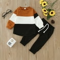 thumbnail image 5 of Sngxgn Toddler Baby Boy Outfits Long Sleeve Sweatshirt Solid Pants Autumn Winter Clothes Set(Grey,90), 5 of 9