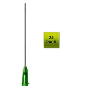 25 Pack of Blunt Tip Lure Lock Dispensing Fill, Industrial/Arts and Crafts Needles, 14 Gauge - Olive, 2" / 5.08cm