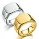 thumbnail image 2 of New 2023 Metal Glossy Rings for Men Geometric Width Signet Square Finger Punk Style Fashion Ring Jewelry Accessories Whole Sale, 2 of 5