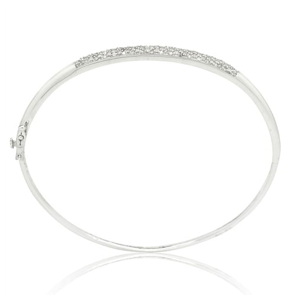 14K White Gold 0.50 CTTW Diamond Fashion Bangle