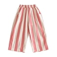 thumbnail image 2 of Kureaily Kids Baby Girl Minimalist Striped Pants Daily Elastic Waist Pants/ 4-5 Years/ Little Kid (Pink), 2 of 5