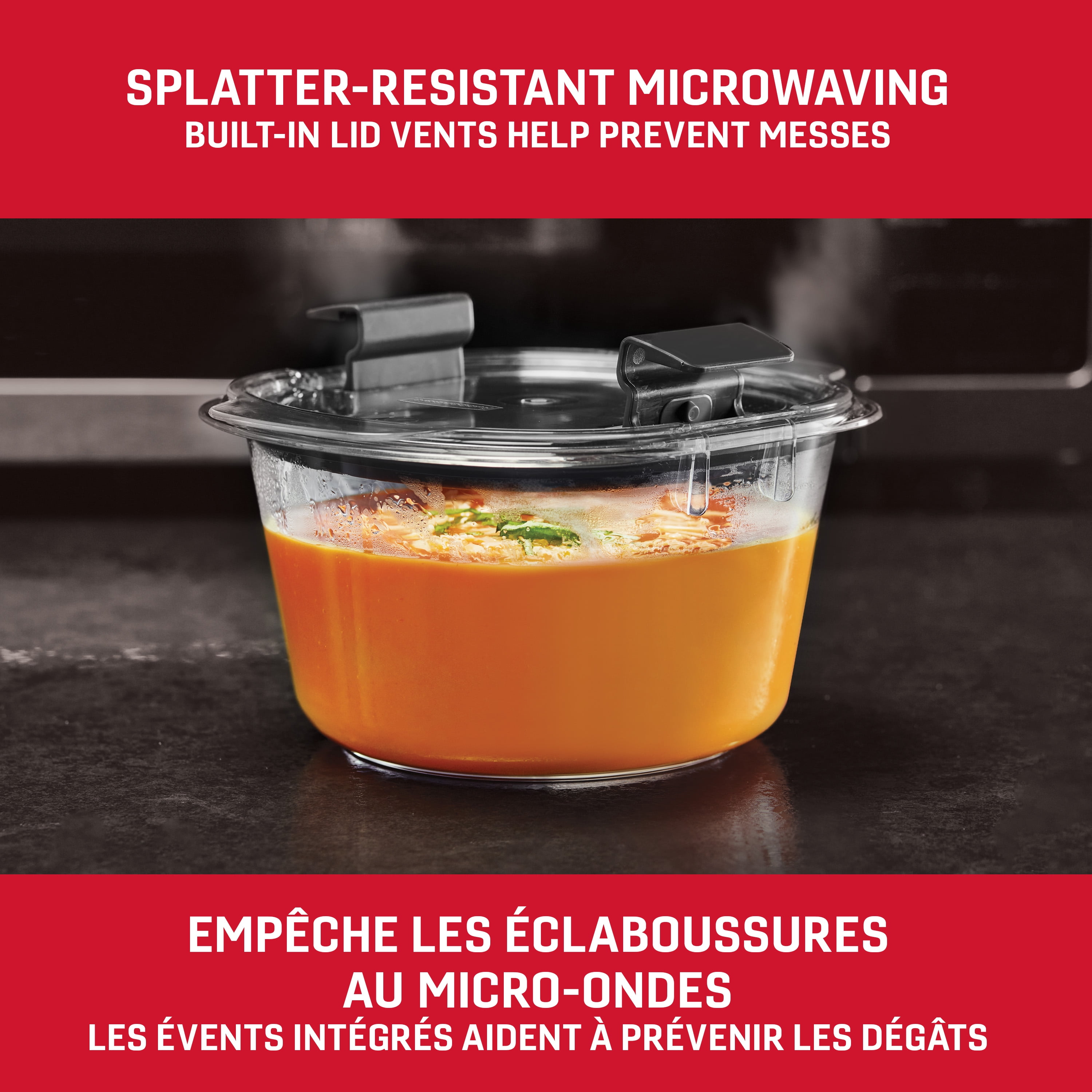 Rubbermaid Brilliance Round Food Storage Container, 3.5 cup (828 mL), 2 Pack