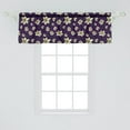 thumbnail image 2 of Ambesonne Floral Valance Pack of 2, Cartoonish Design Daffodils, 54"X18", Dark Purple Cream, 2 of 3