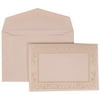 JAM Paper Wedding Invitation Set, Small, 3 3/8 x 4 3/4, White Card with White Envelope and Ivory Garden Border, 100/pack