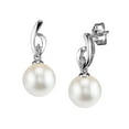 thumbnail image 1 of 14K Gold White Freshwater Cultured Pearl & Diamond Lois Earrings, 1 of 7