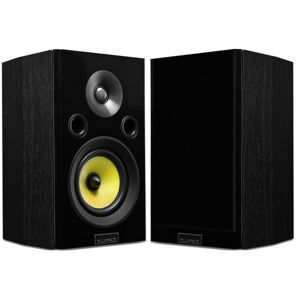 Fluance Signature HiFi 2-Way Bookshelf Surround Sound Speakers for 2-Channel Stereo Listening or Home Theater System - Black Ash/Pair (HFS)