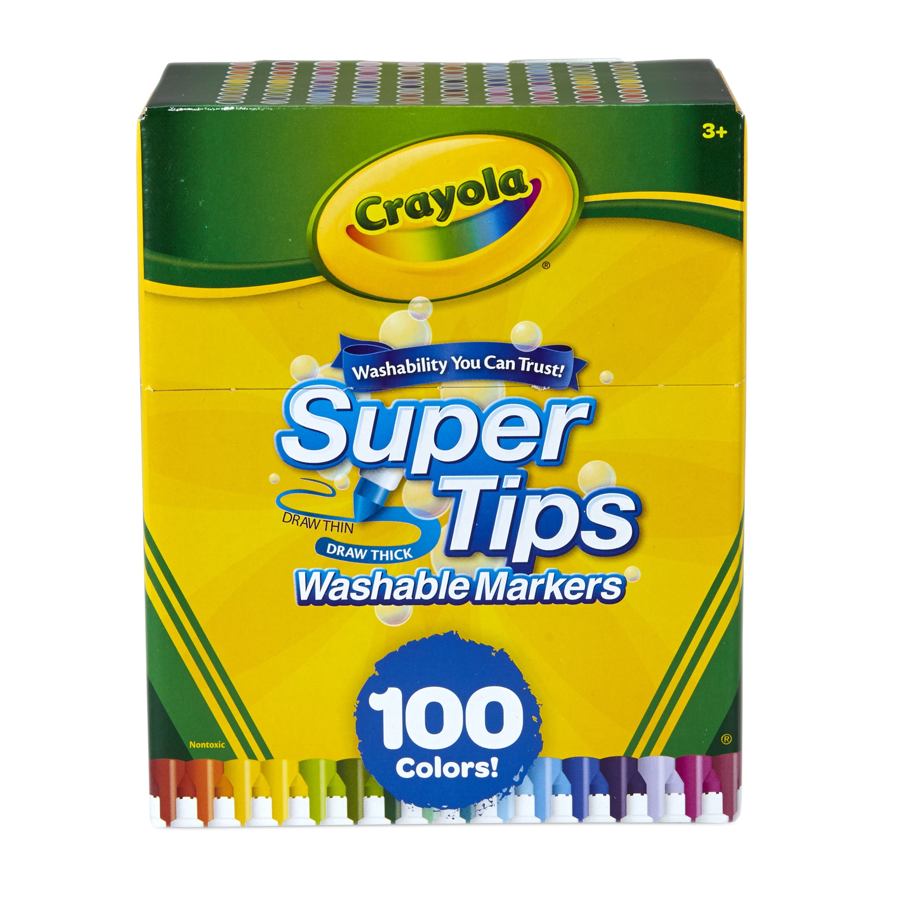 Discreet ik ben slaperig banner Crayola Washable Super Tips Marker Set, 100-Markers, Child Ages 3+ -  Walmart.com