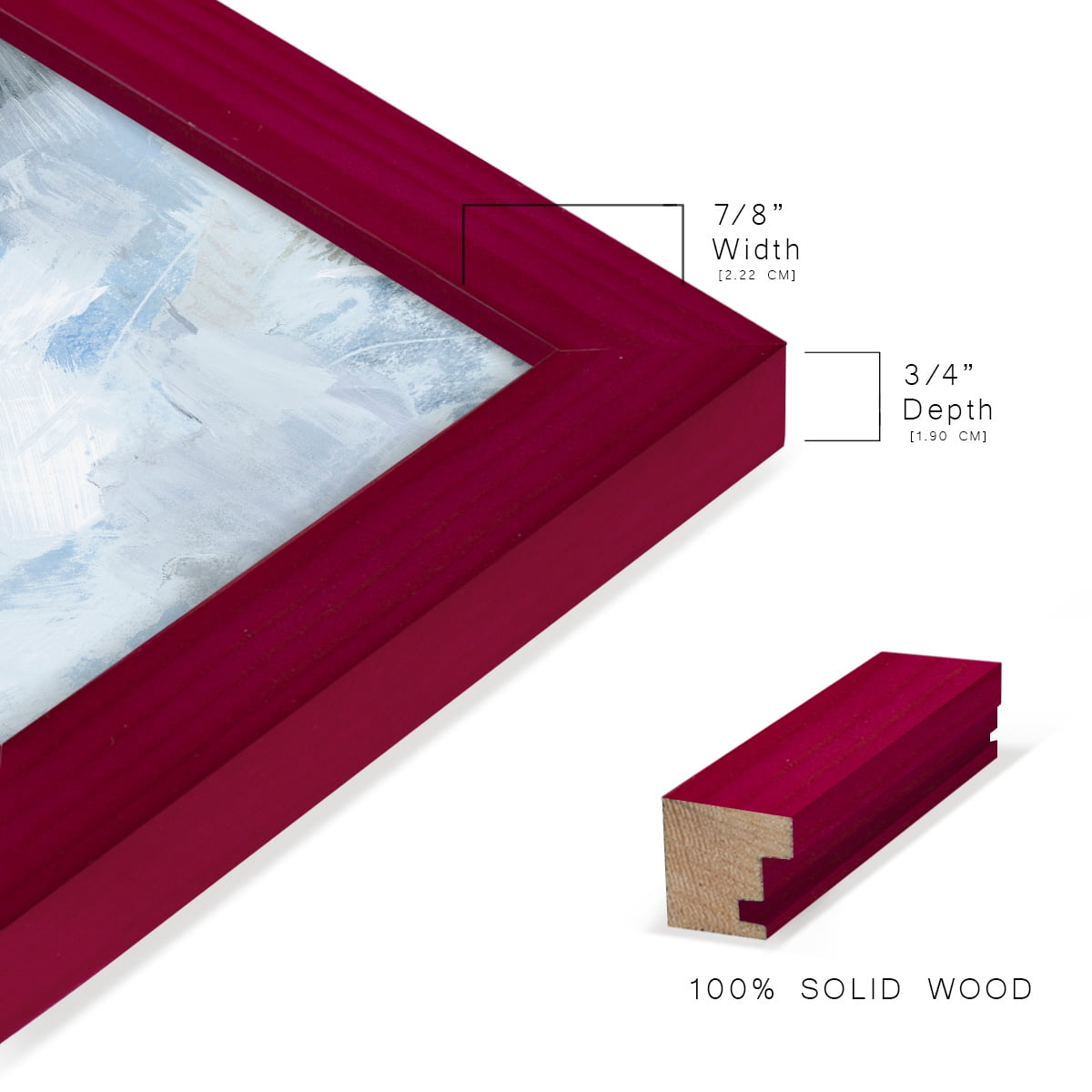 Welle II - Framed Print w/glass - Cherry Red