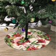thumbnail image 2 of FMSHPON Pomegranate Branches Xmas Christmas Tree Skirt Stand Mat for Holiday Party Decoration Indoor Outdoor 36 inches, 2 of 3