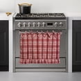 thumbnail image 5 of Handmade Oven Skirt, Farmhouse Kitchen Decor, Plaid Oven Curtain, Heat-Resistant Rustic Tie Top Stove Skirt, Window Half Curtain, Decorative Oven Door Curtain for Cottage, Easy Install, Cherry Red, 5 of 7
